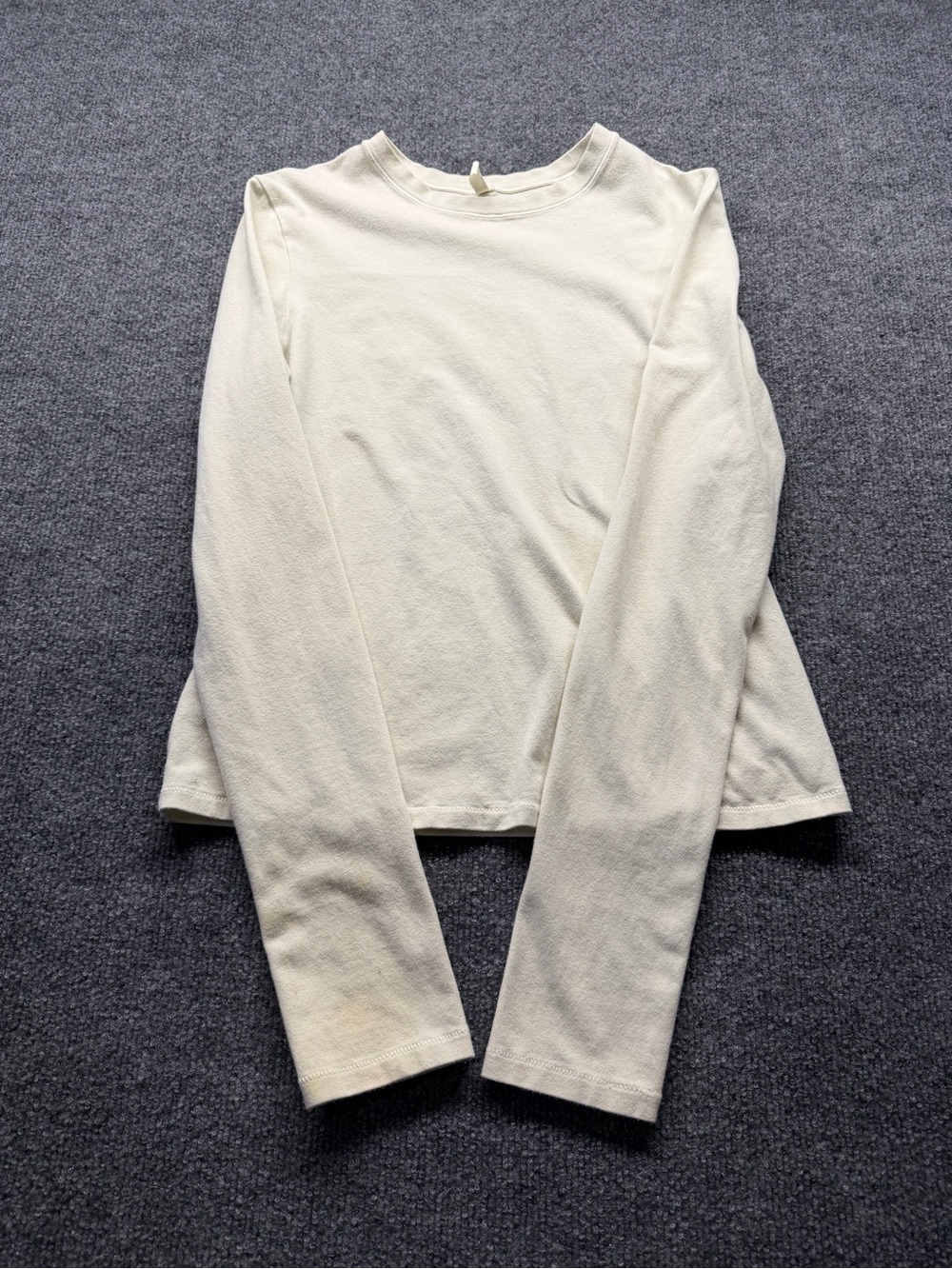 SKIMS Long-Sleeve Crewneck Top - Cream